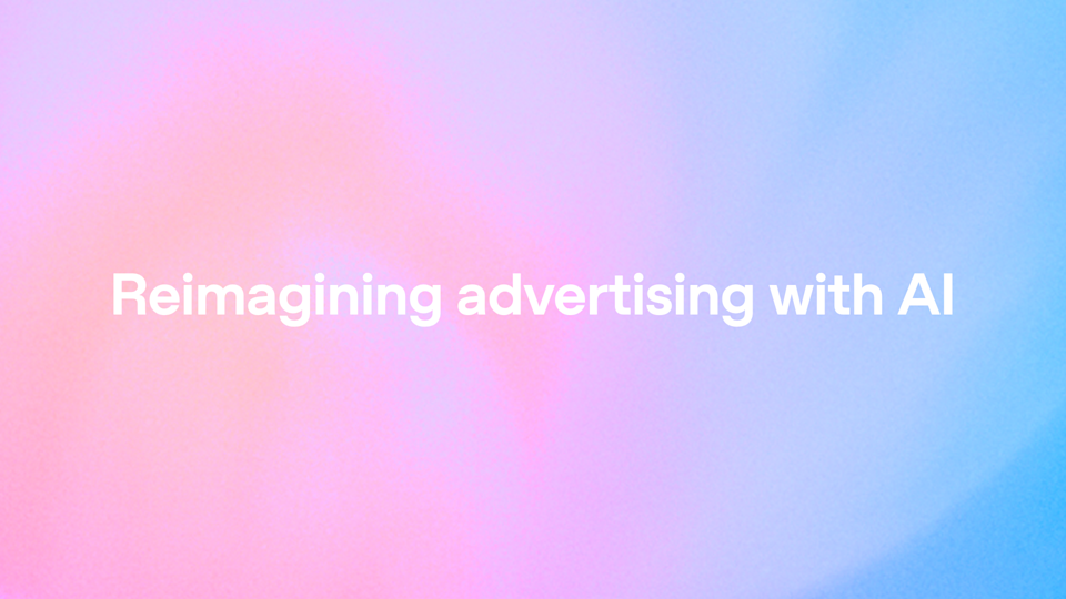 OpenAI announcement title artwork: Reimagining advertising with AI