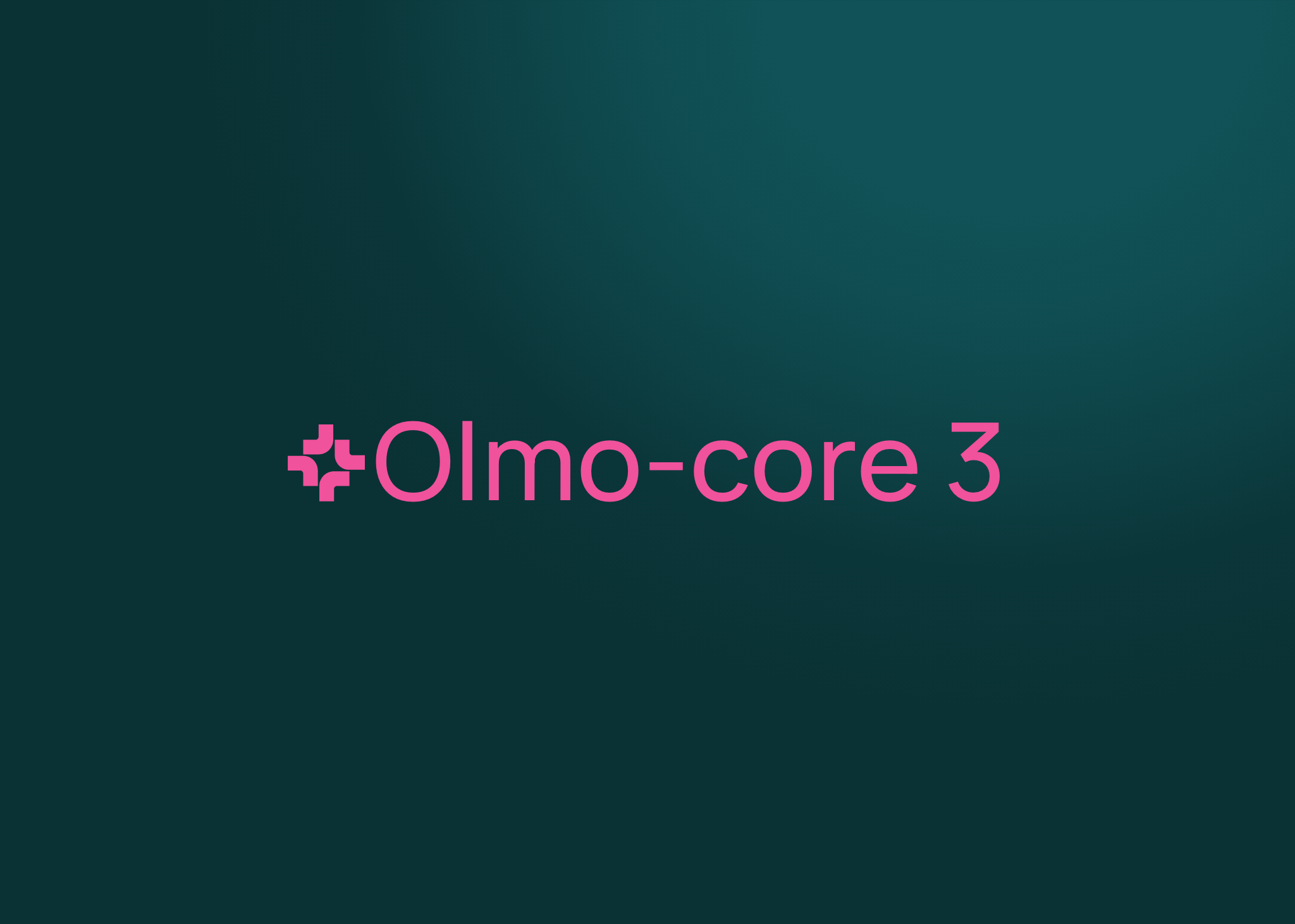 Ai2's Olmo-core 3 announcement title graphic, not a benchmark chart
