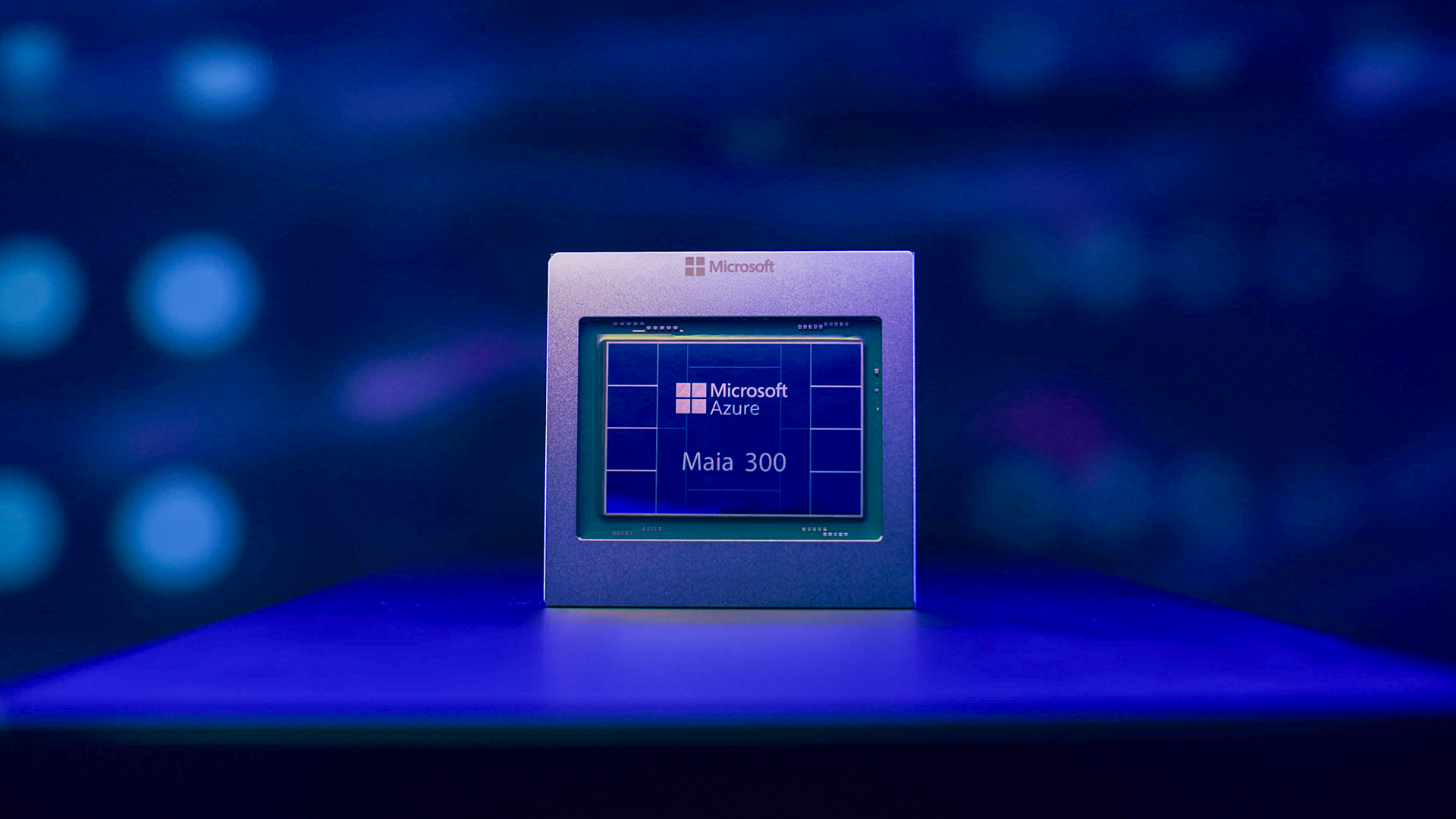 Microsoft Azure Maia 300 prototype chip, shown in the official News Center press image
