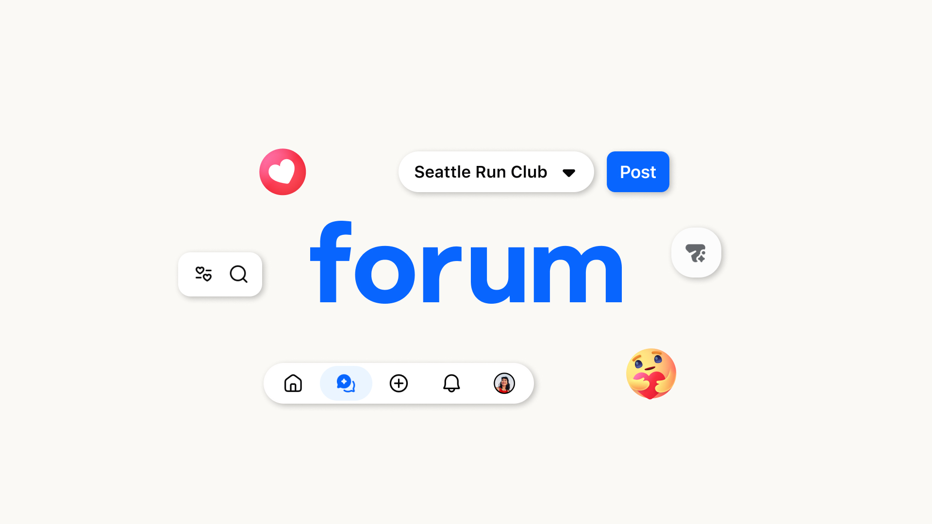 Meta Forum announcement graphic showing the Forum name and group interface controls