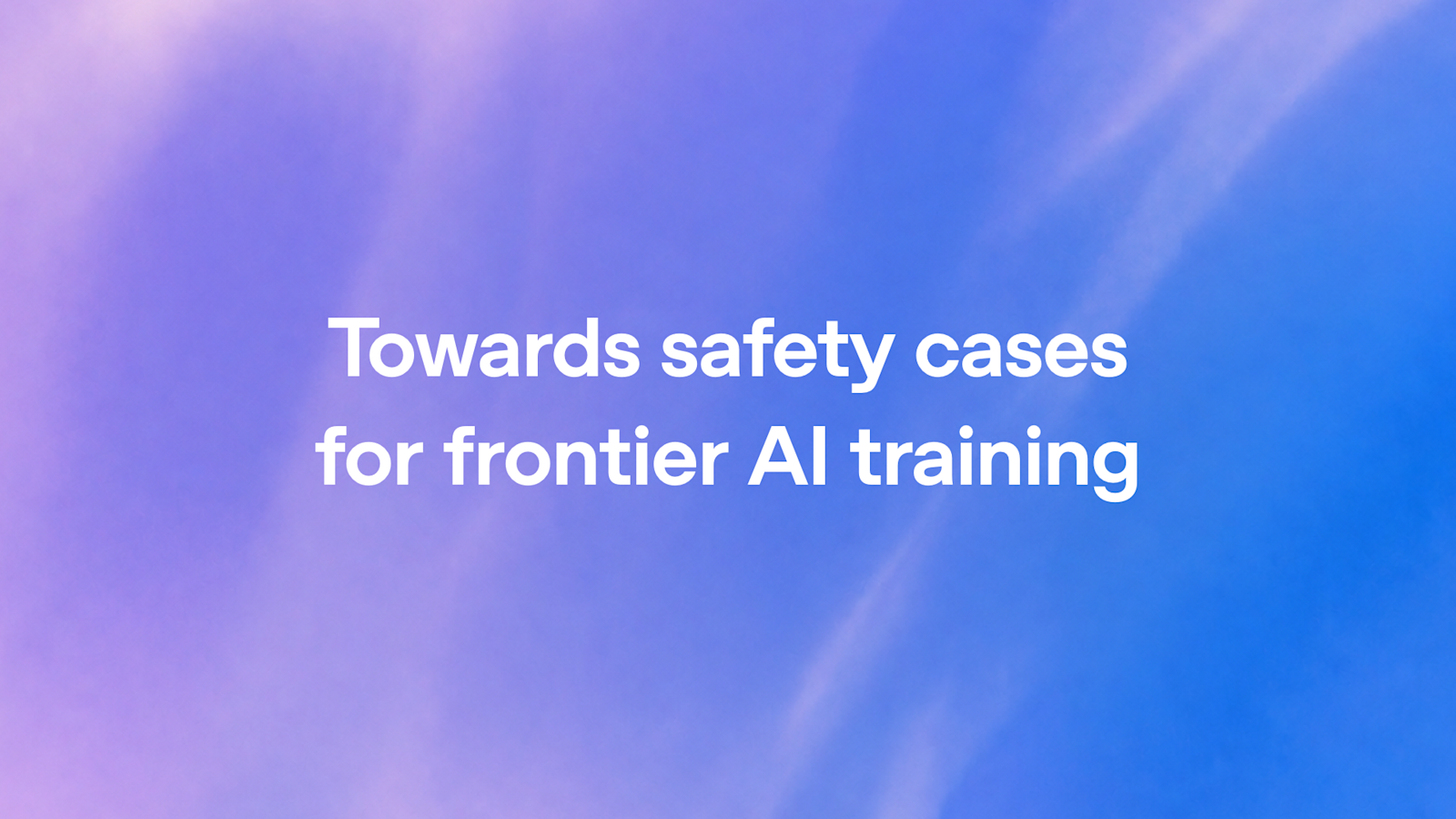 OpenAI title artwork reading Towards safety cases for frontier AI training