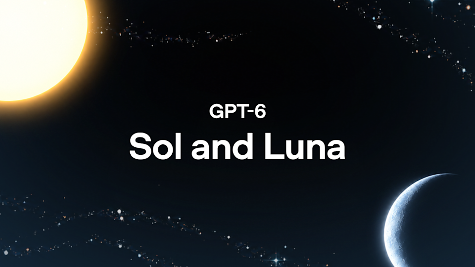 OpenAI launch artwork: GPT-6 Sol and Luna against a sun and moon scene
